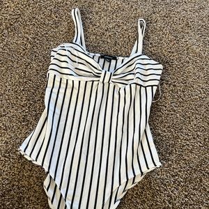 Black/White Stripe Large Bodysuit